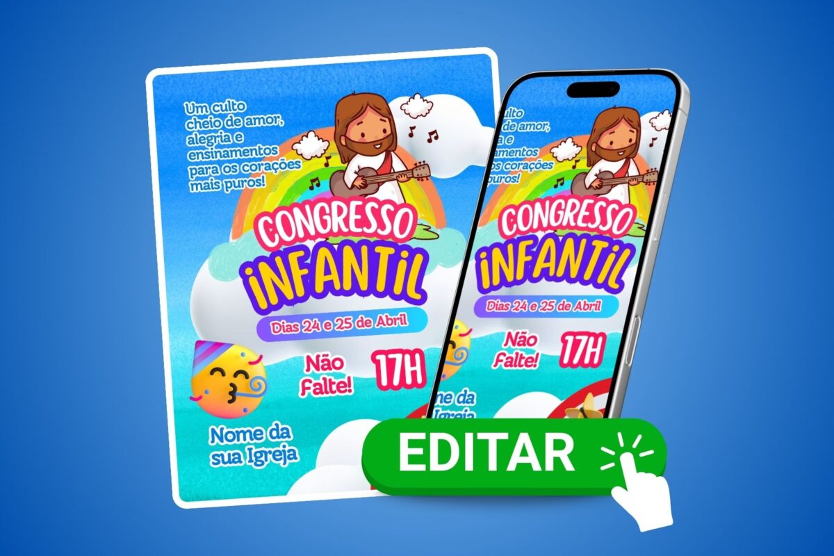 Convite para Congresso Infantil para Editar