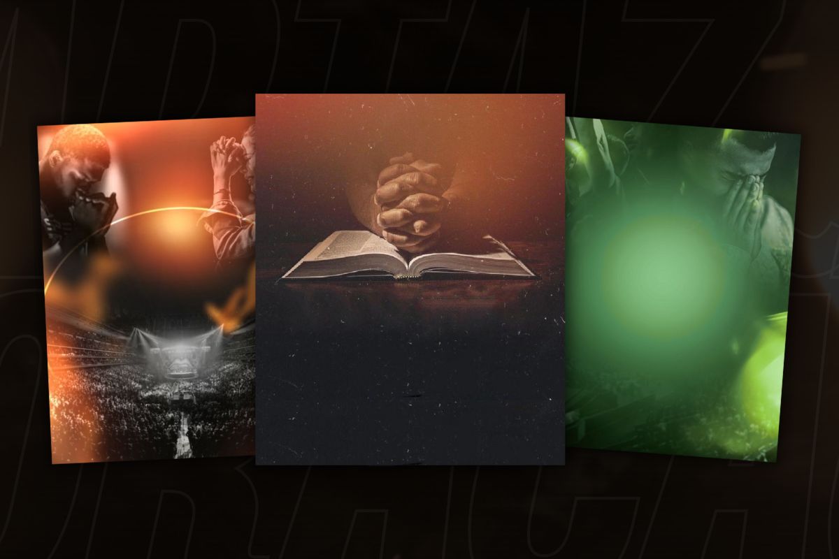 Fundos prontos para cartaz de Culto de Oração