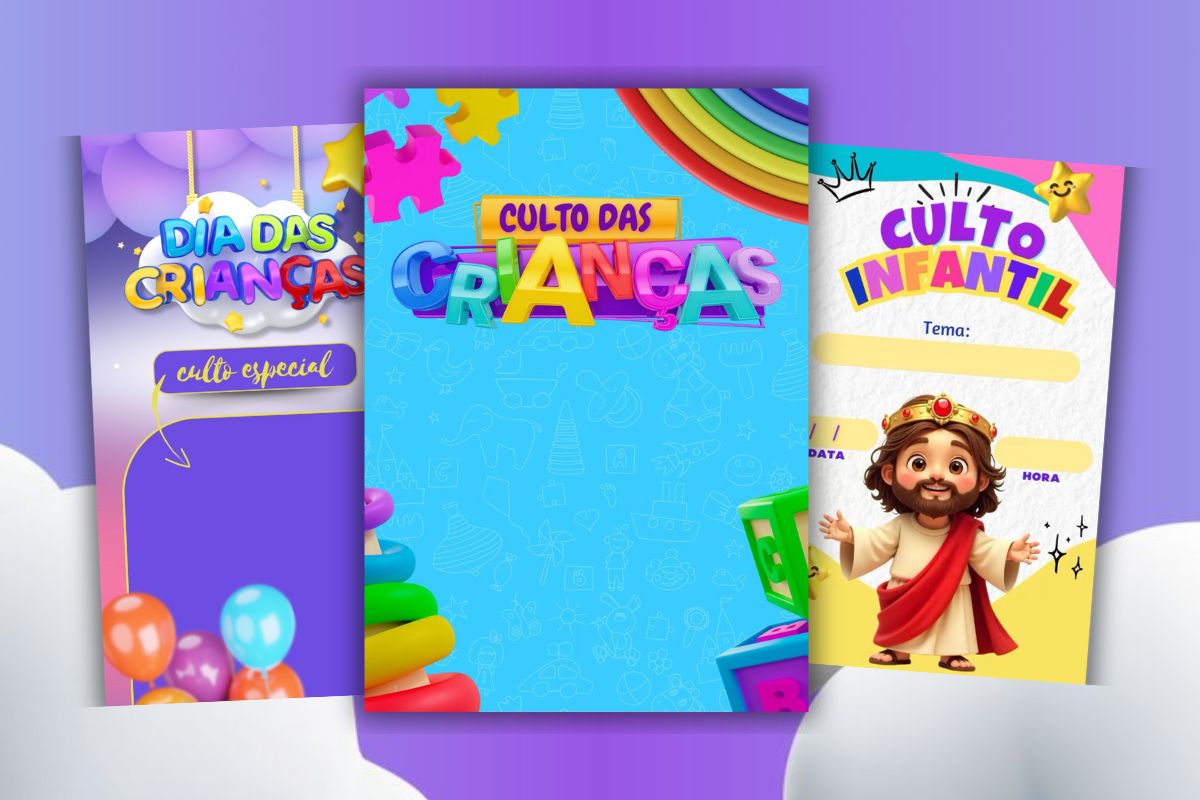Fundos para Cartaz de Culto Infantil