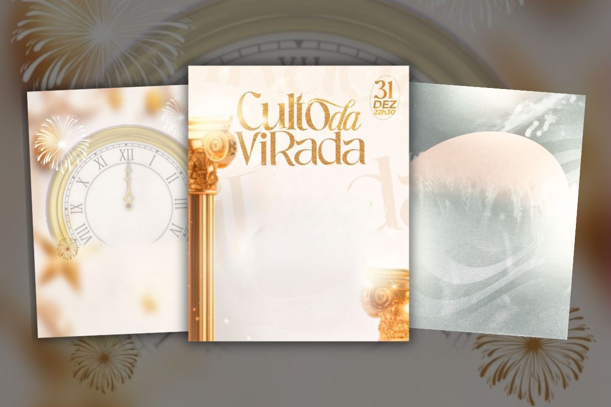 Fundo para Cartaz de Culto da Virada