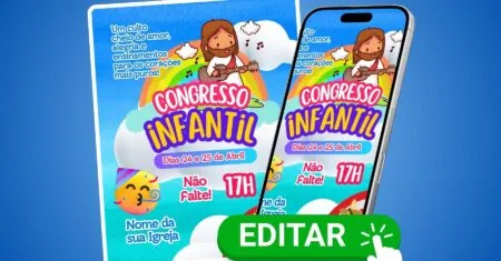 Convite para Congresso Infantil para Editar