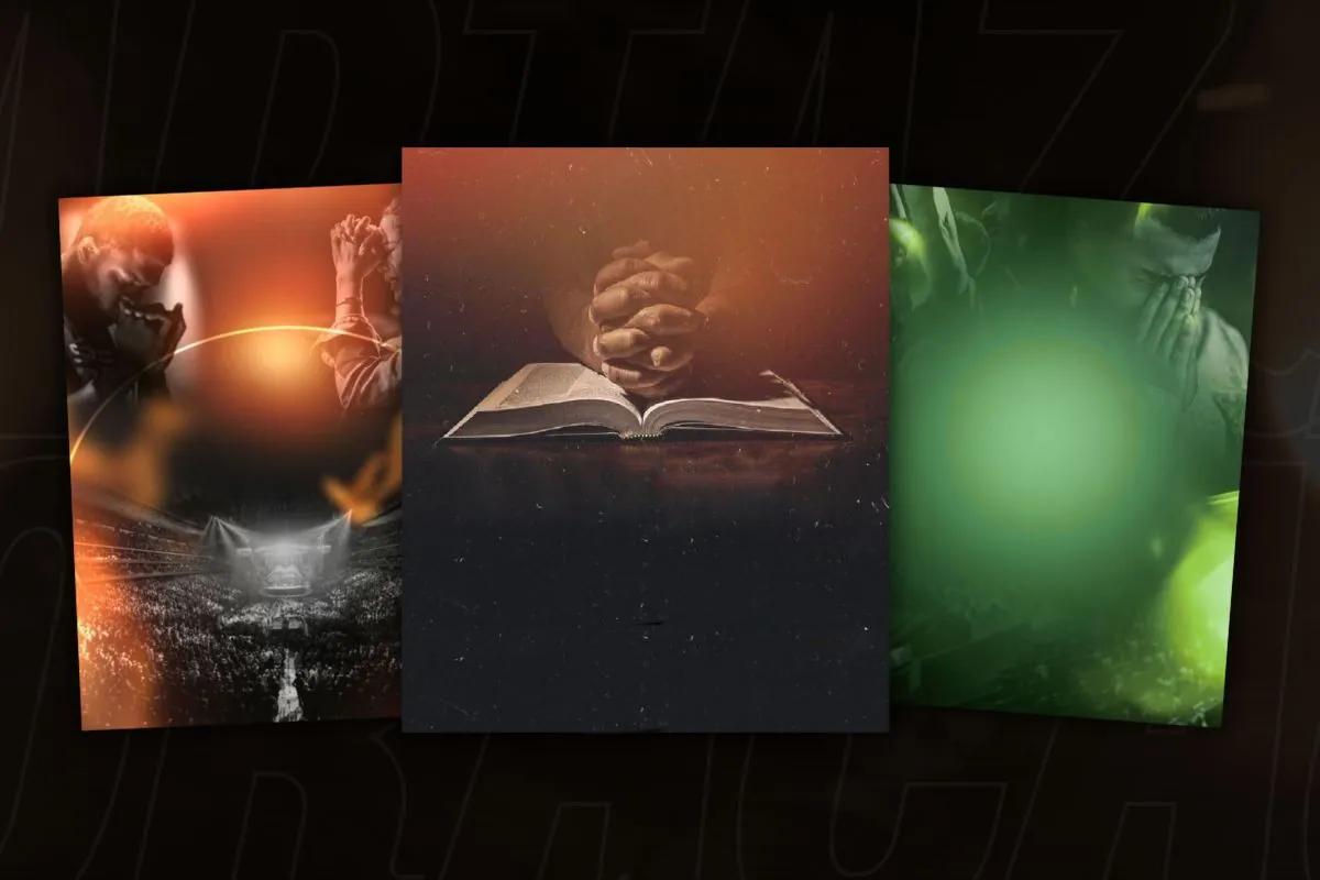 Fundos prontos para cartaz de Culto de Oração