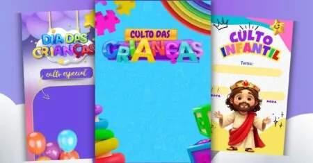 Fundos prontos para Cartaz de Culto Infantil